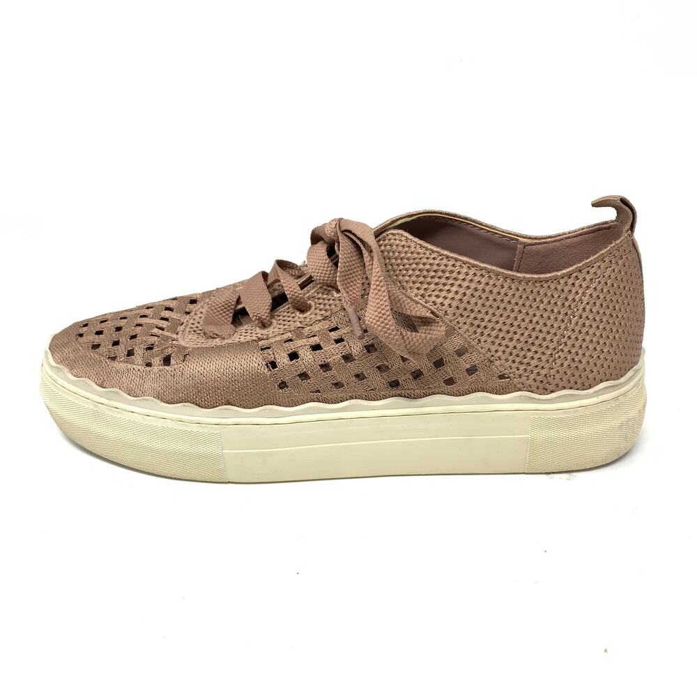 Vince Camuto Women's Size 8M Jamminna Woven Sneakers Ribbon Lace Dusty Rose